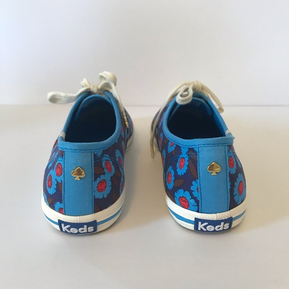 Kate Spade Keds Kick Peacock Blue floral sneakers - Picture 6 of 10